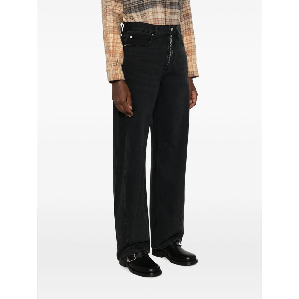 Alexander Wang Black Denim - Wide-Leg Jeans Women