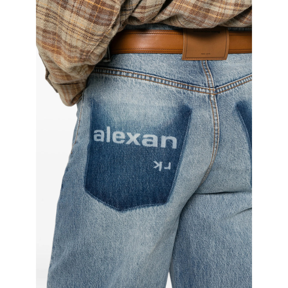 Alexander Wang Blue Denim - Wide-Leg Jeans Women