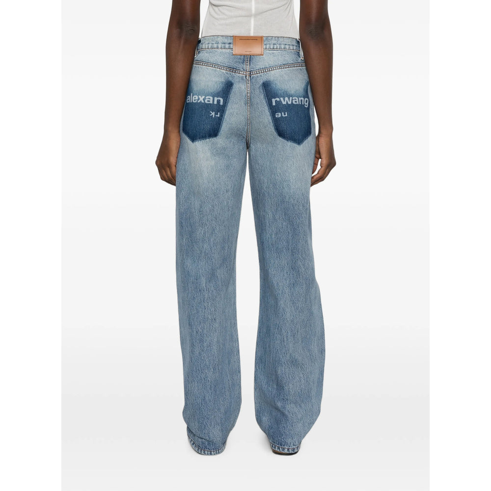 Alexander Wang Blue Denim - Wide-Leg Jeans Women