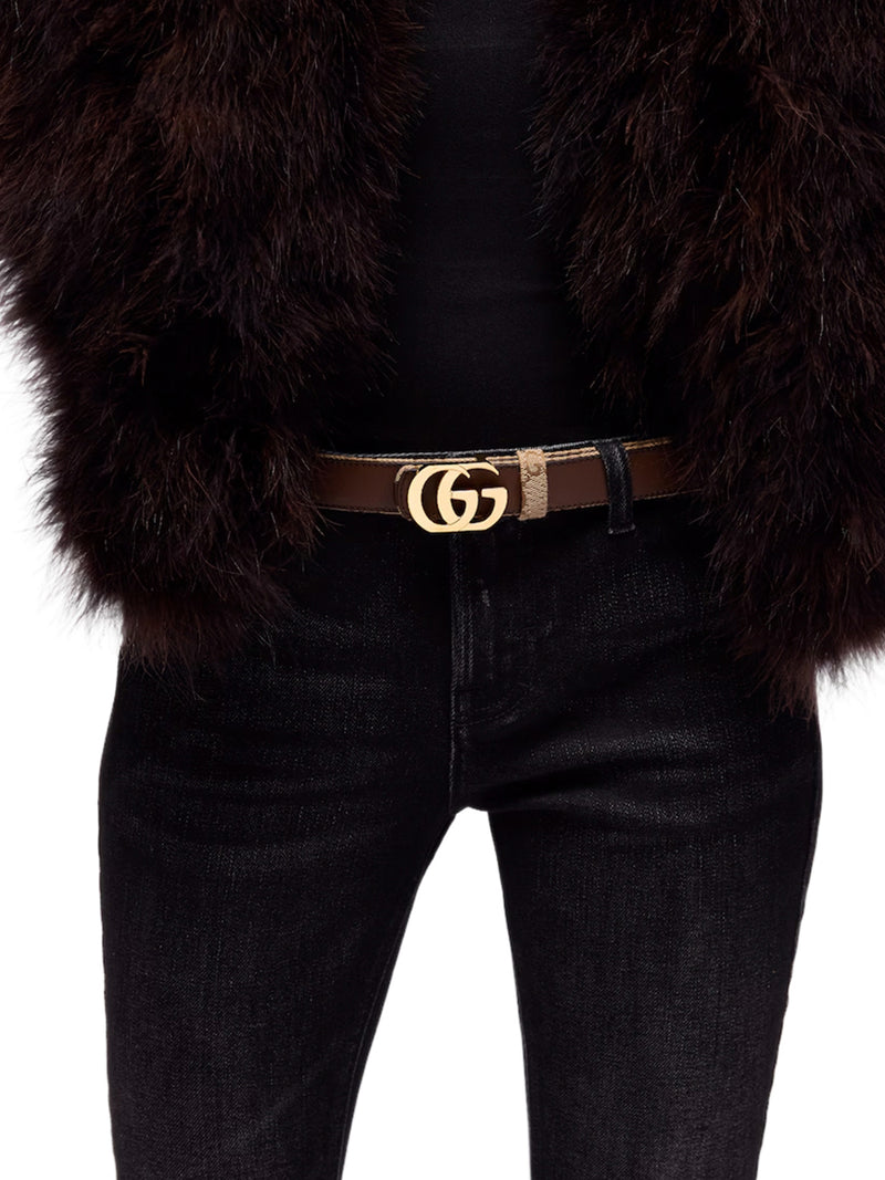 Gucci Women Reversible Cut Gg Marmont Belt GUCCI