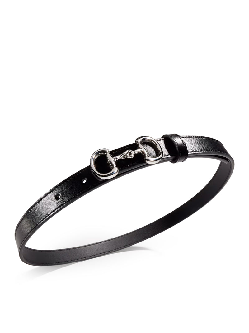 Gucci Women Slim Belt With Horsebit Buckle GUCCI