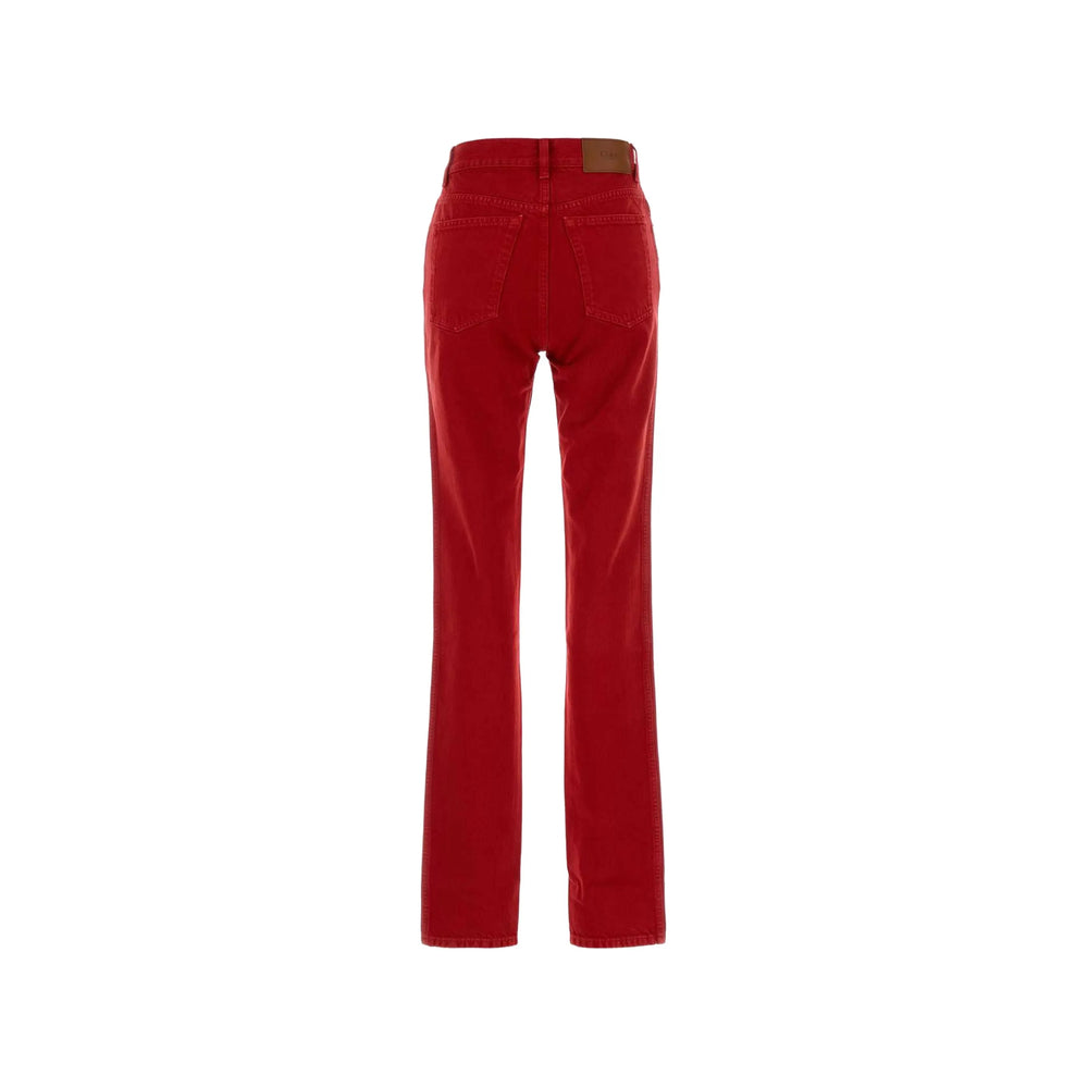 Chloé Red Trousers - Straight Trousers Women CHLOE