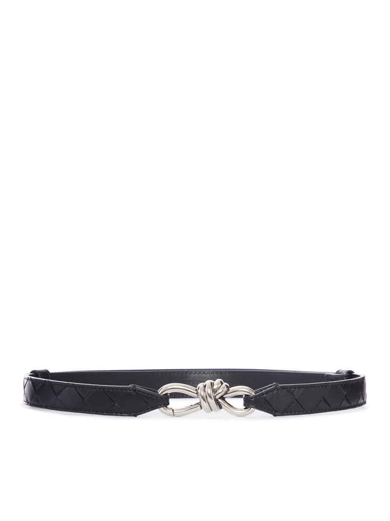 Bottega Veneta Women Nappa Belt With Braided Design And Emblem Knot Buckle BOTTEGA VENETA