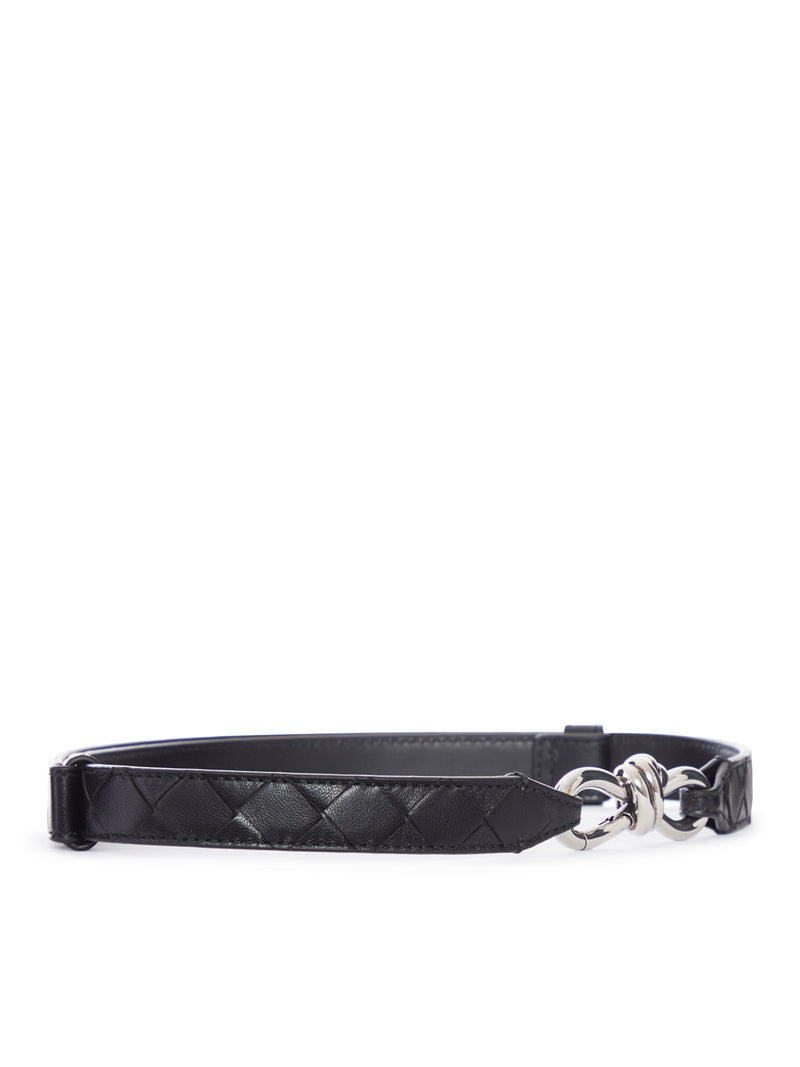 Bottega Veneta Women Nappa Belt With Braided Design And Emblem Knot Buckle BOTTEGA VENETA
