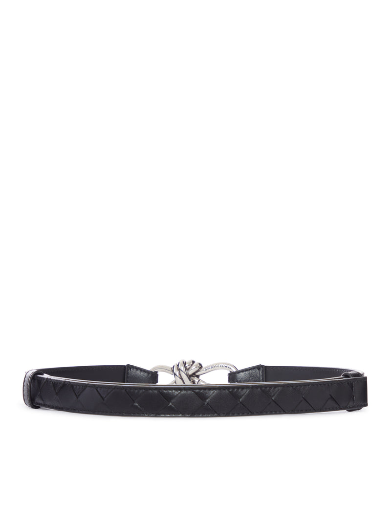 Bottega Veneta Women Nappa Belt With Braided Design And Emblem Knot Buckle BOTTEGA VENETA