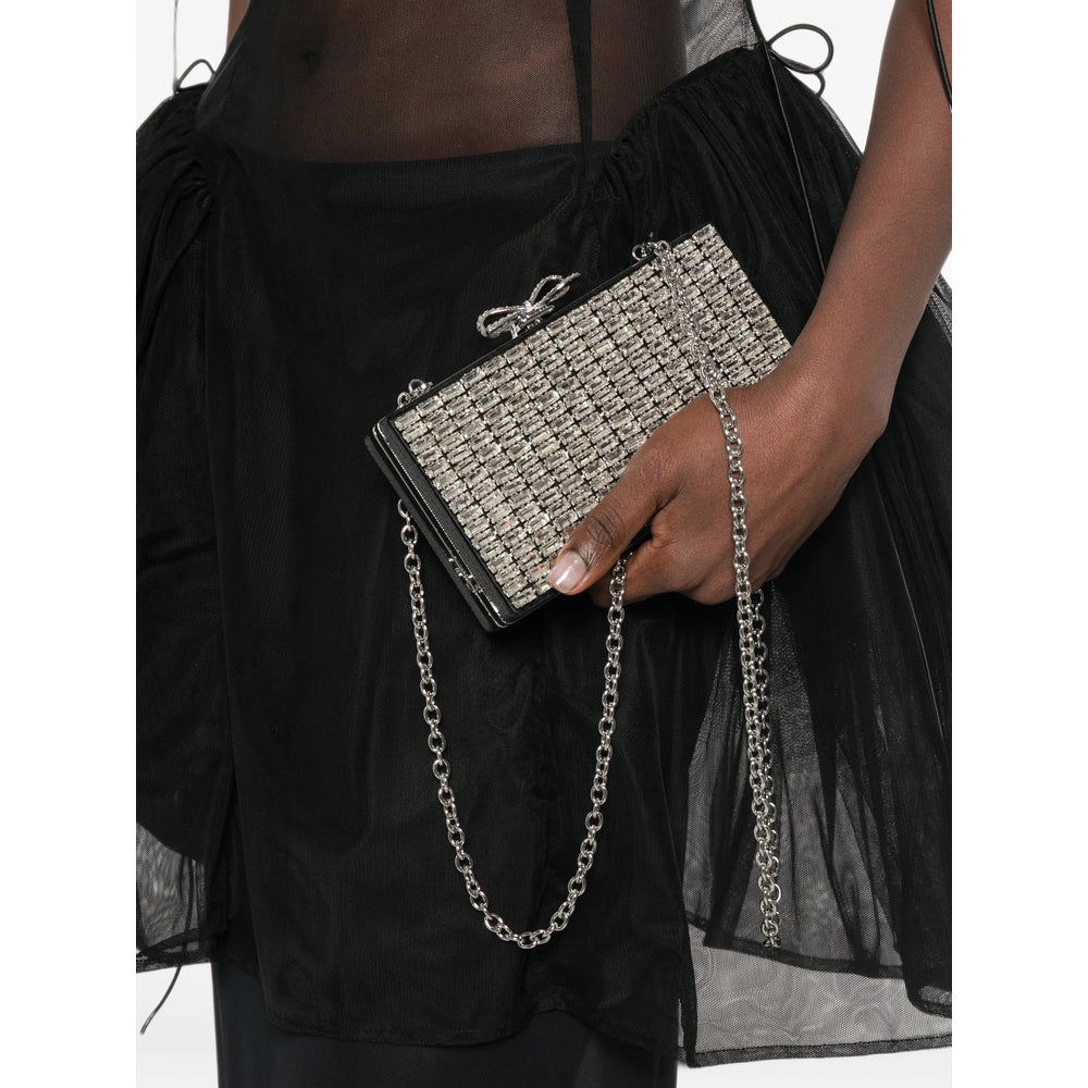 Self-Portrait Silver Clutch Bags Women SELF-PORTRAIT