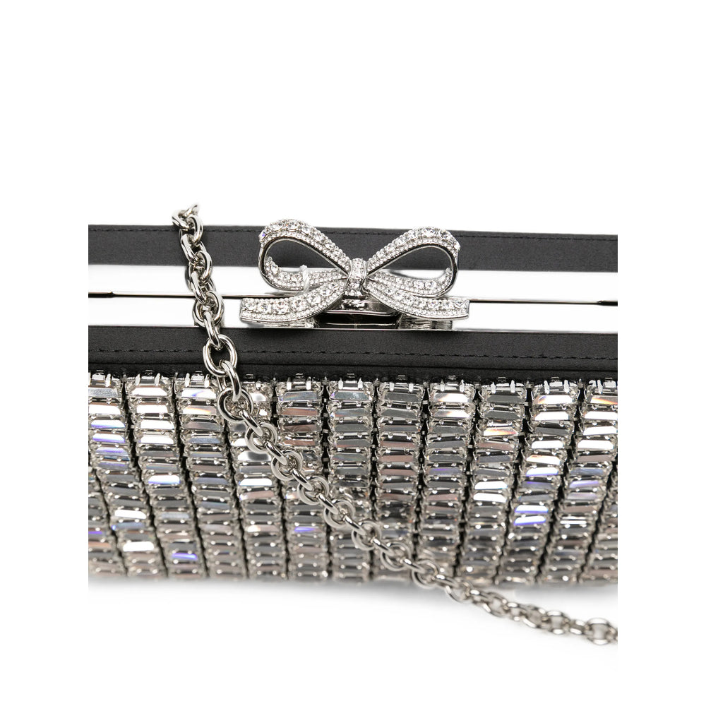 Self-Portrait Silver Clutch Bags Women SELF-PORTRAIT