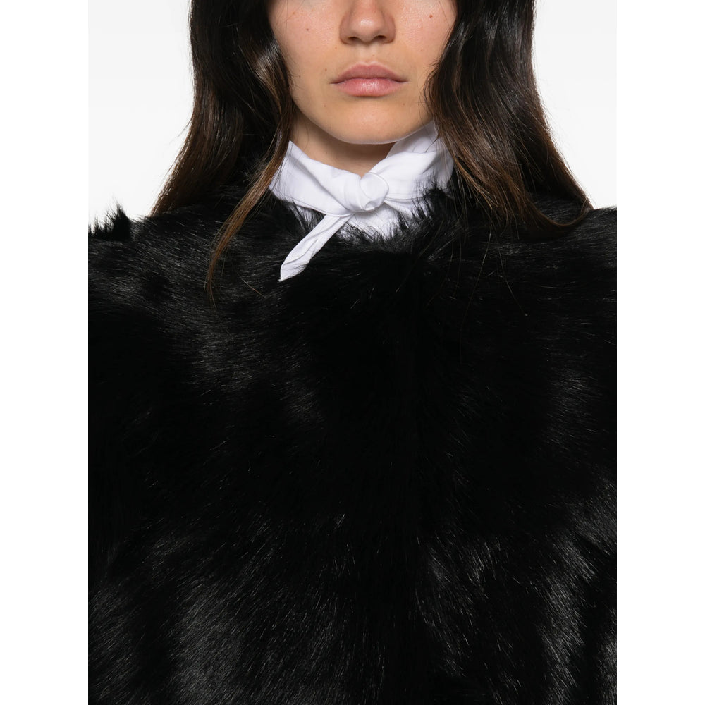 Toteme Black Coats - Faux Fur Coats Women TOTEME