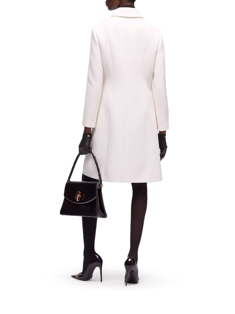 Gucci Women Wool Natté Coat With Double G Button GUCCI