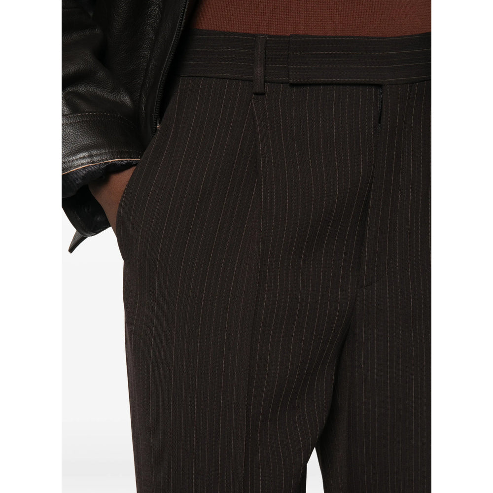 Saint Laurent Brown Trousers - Tailored Trousers Women SAINT LAURENT