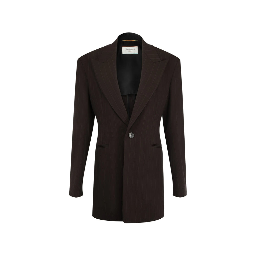 Saint Laurent Brown Jackets - Blazers Women SAINT LAURENT
