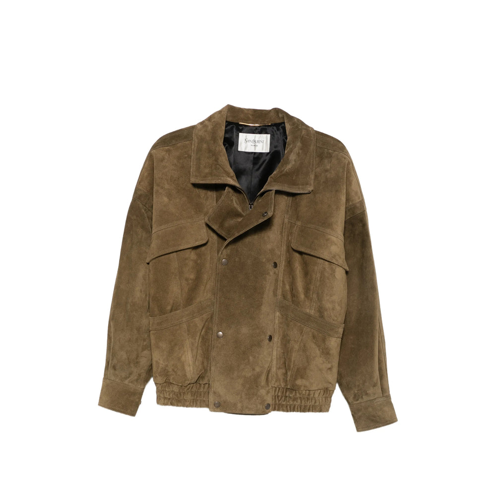 Saint Laurent Green Jackets - Leather Jackets Women SAINT LAURENT