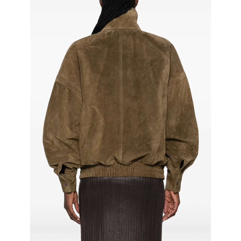 Saint Laurent Green Jackets - Leather Jackets Women SAINT LAURENT