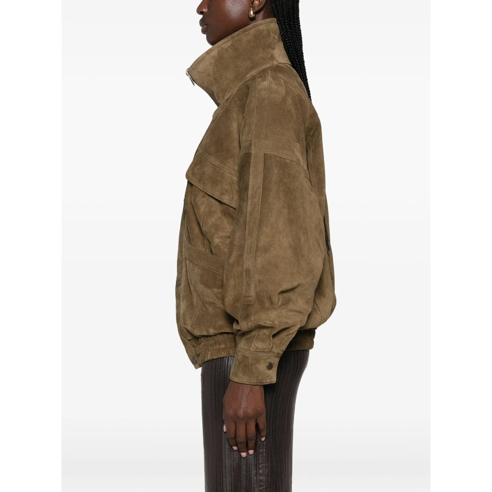 Saint Laurent Green Jackets - Leather Jackets Women SAINT LAURENT