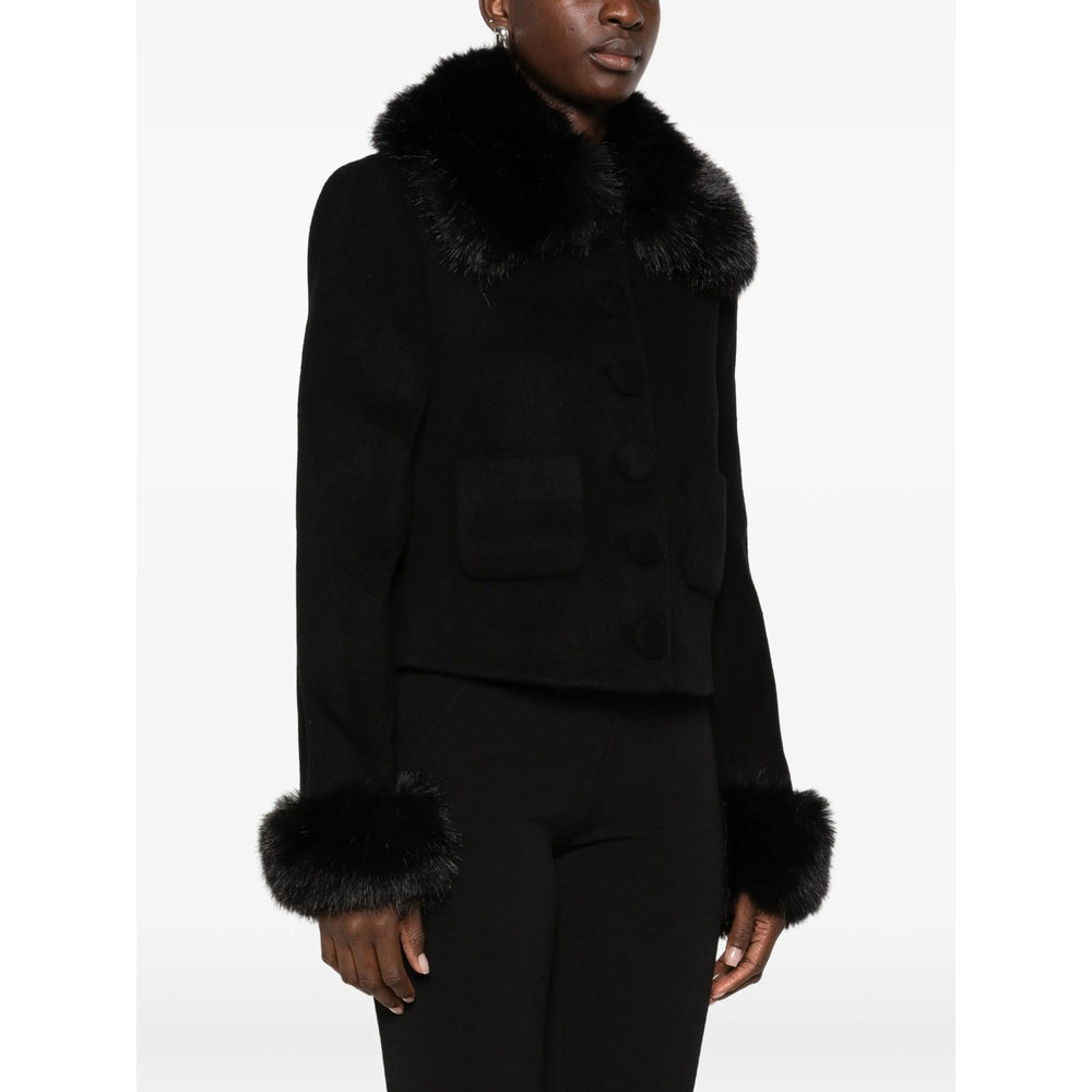 Self-Portrait Black Jackets - Faux Fur & Shearling Jackets Women SELF-PORTRAIT