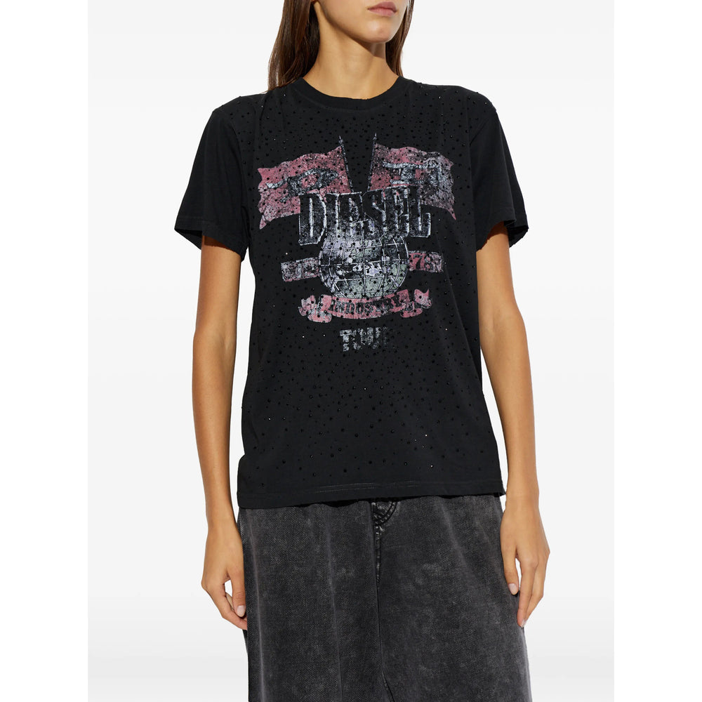 Diesel Black Tops - T-Shirts & Jerseys Women DIESEL