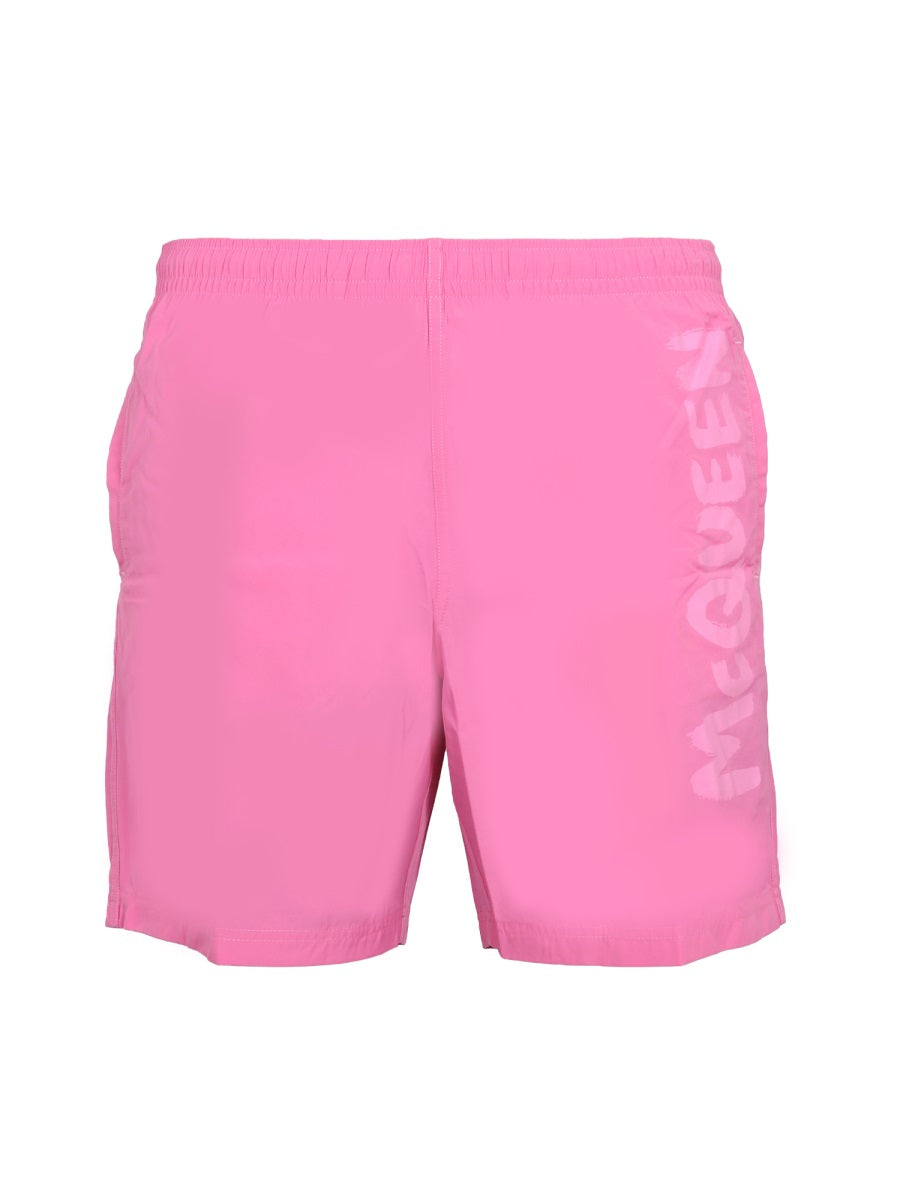 Alexander Mcqueen Men Logo Print Swimsuit ALEXANDER MCQUEEN