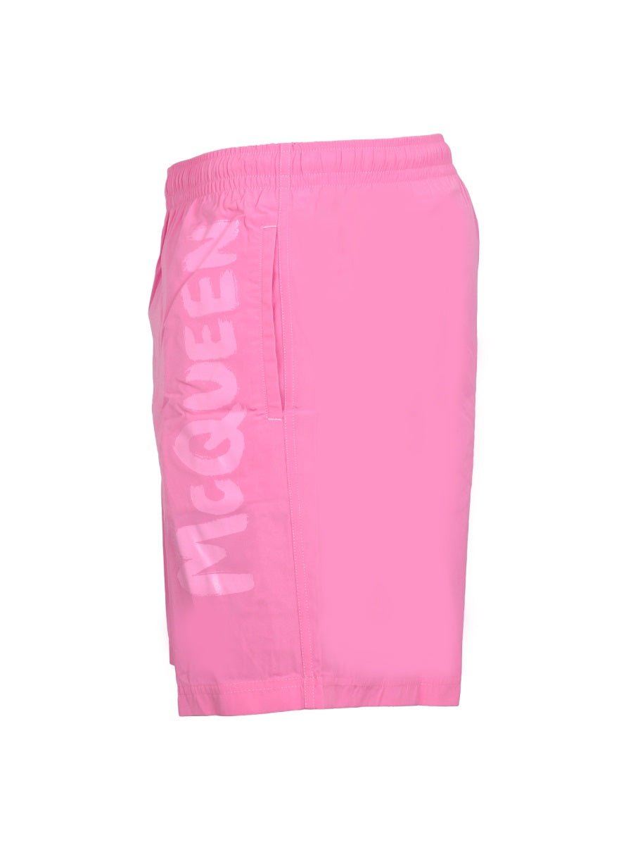 Alexander Mcqueen Men Logo Print Swimsuit ALEXANDER MCQUEEN
