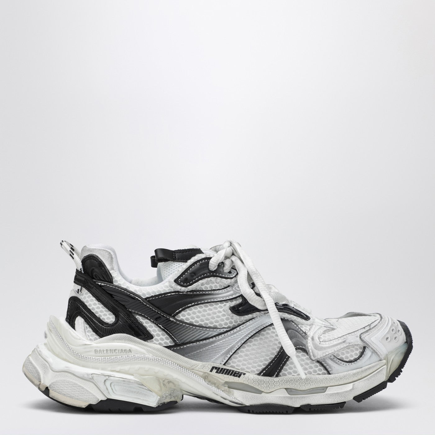 Balenciaga Runner 2 Gradient Sneakers In White/Black Men BALENCIAGA