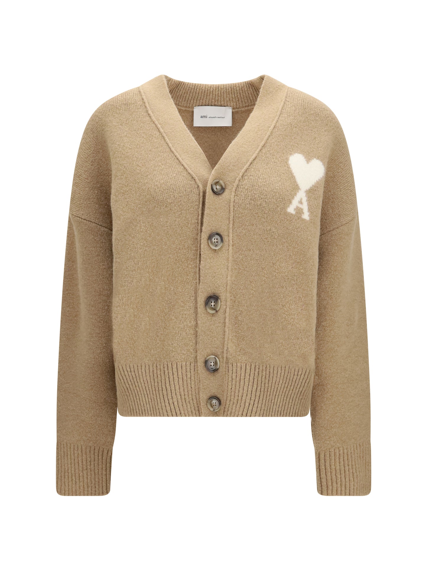 Ami Paris Women Ami De Coeur Cardigan In Alpaca AMI PARIS