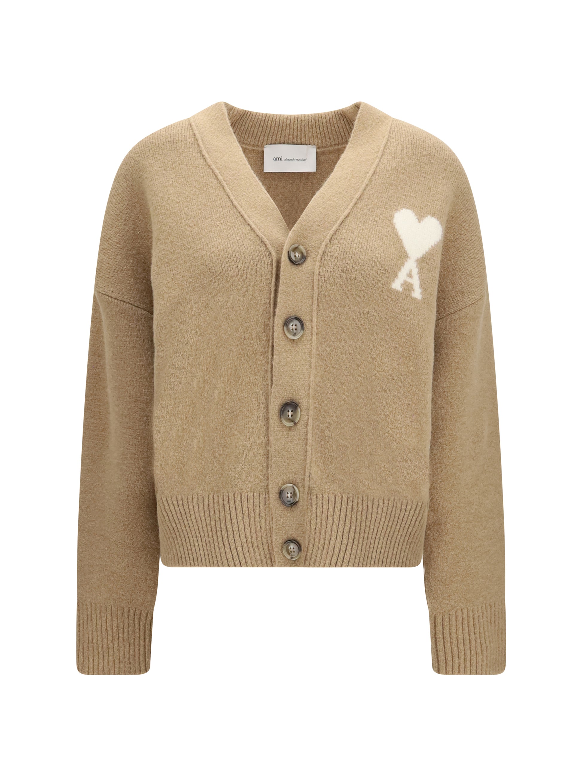 Ami Paris Women Ami De Coeur Cardigan In Alpaca AMI PARIS