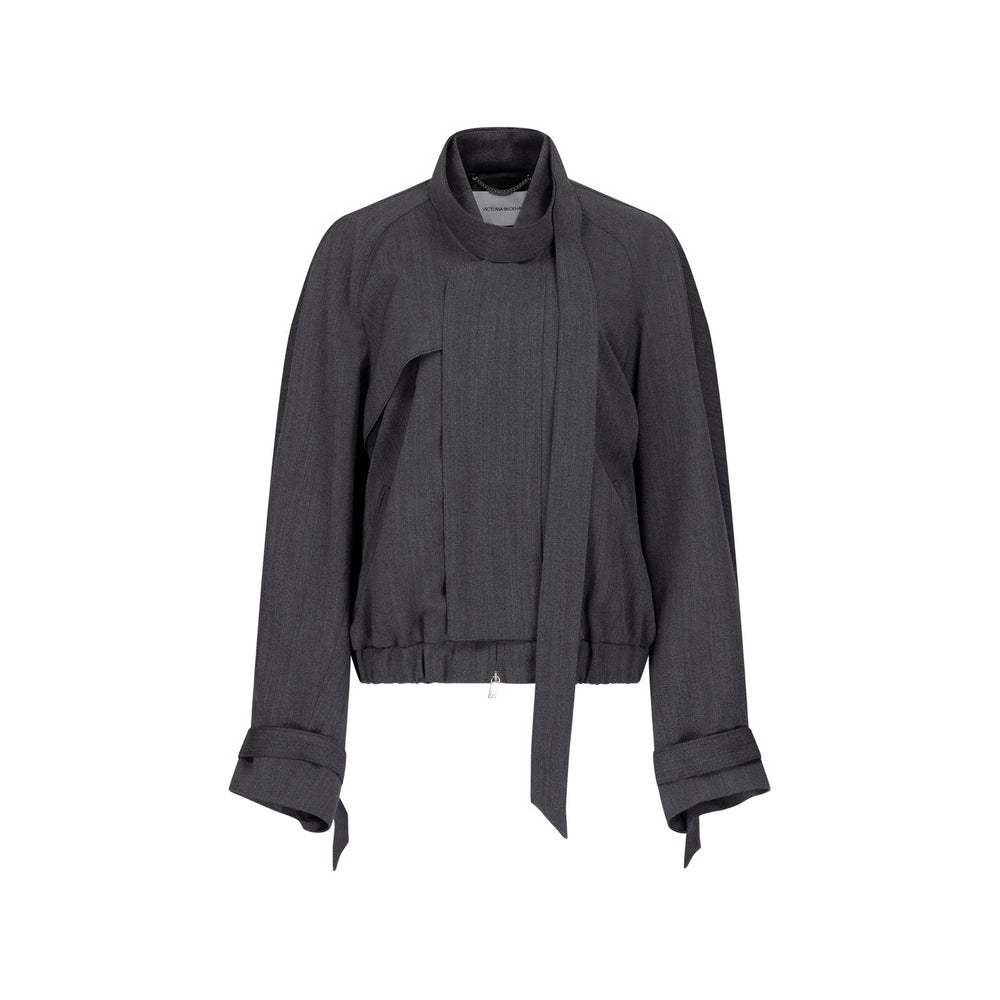 Victoria Beckham Grey Jackets - Bomber Jackets Women VICTORIA BECKHAM
