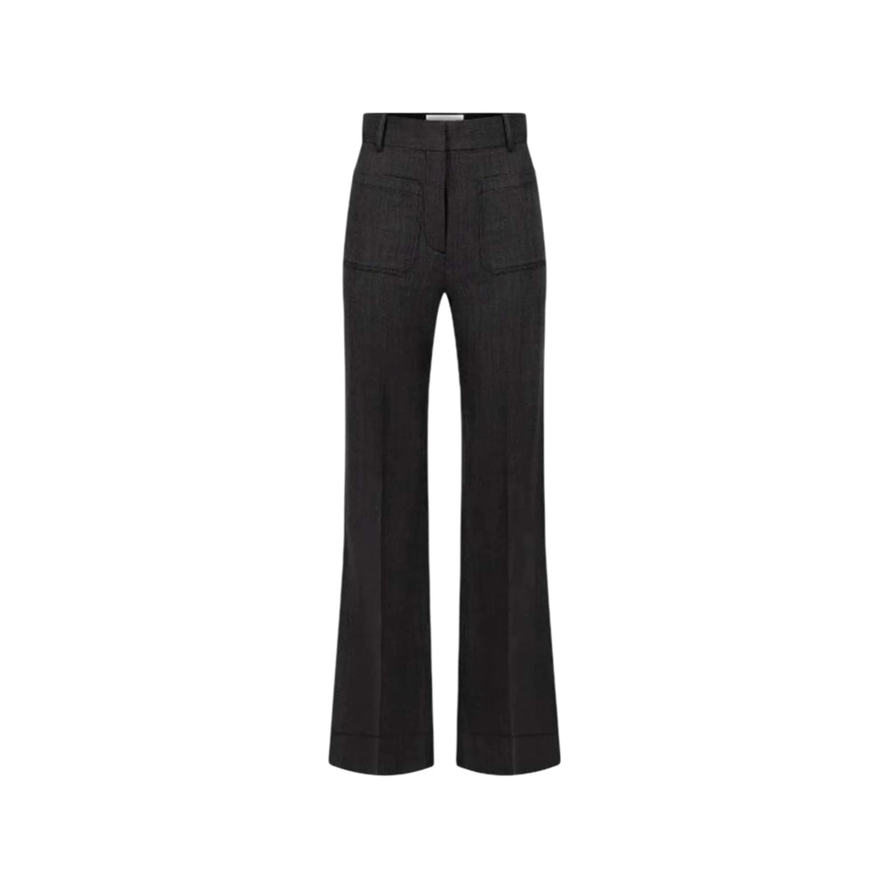 Victoria Beckham Grey Trousers - High-Waisted Trousers Women VICTORIA BECKHAM