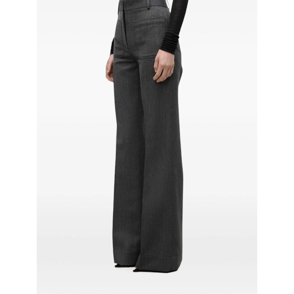 Victoria Beckham Grey Trousers - High-Waisted Trousers Women VICTORIA BECKHAM