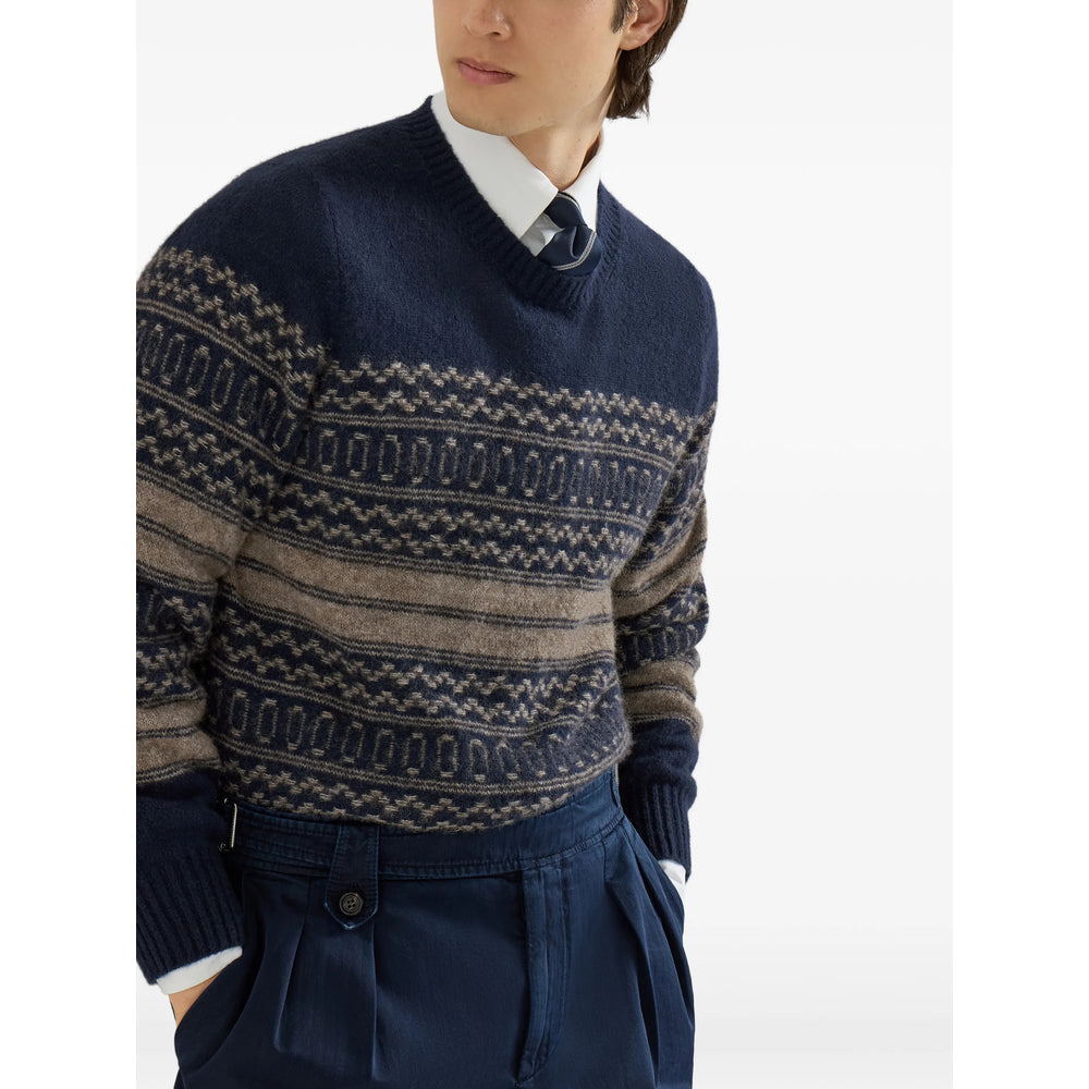 Brunello Cucinelli Blue Sweaters & Knitwear - Jumpers Men BRUNELLO CUCINELLI
