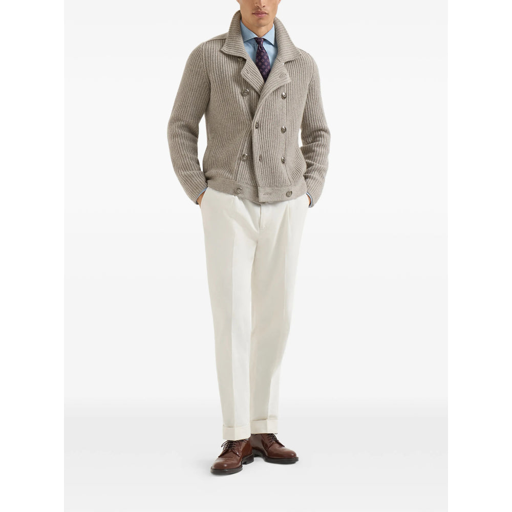 Brunello Cucinelli Neutrals Sweaters & Knitwear - Cardigans Men BRUNELLO CUCINELLI