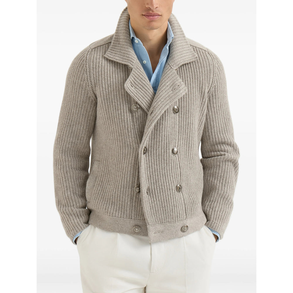 Brunello Cucinelli Neutrals Sweaters & Knitwear - Cardigans Men BRUNELLO CUCINELLI