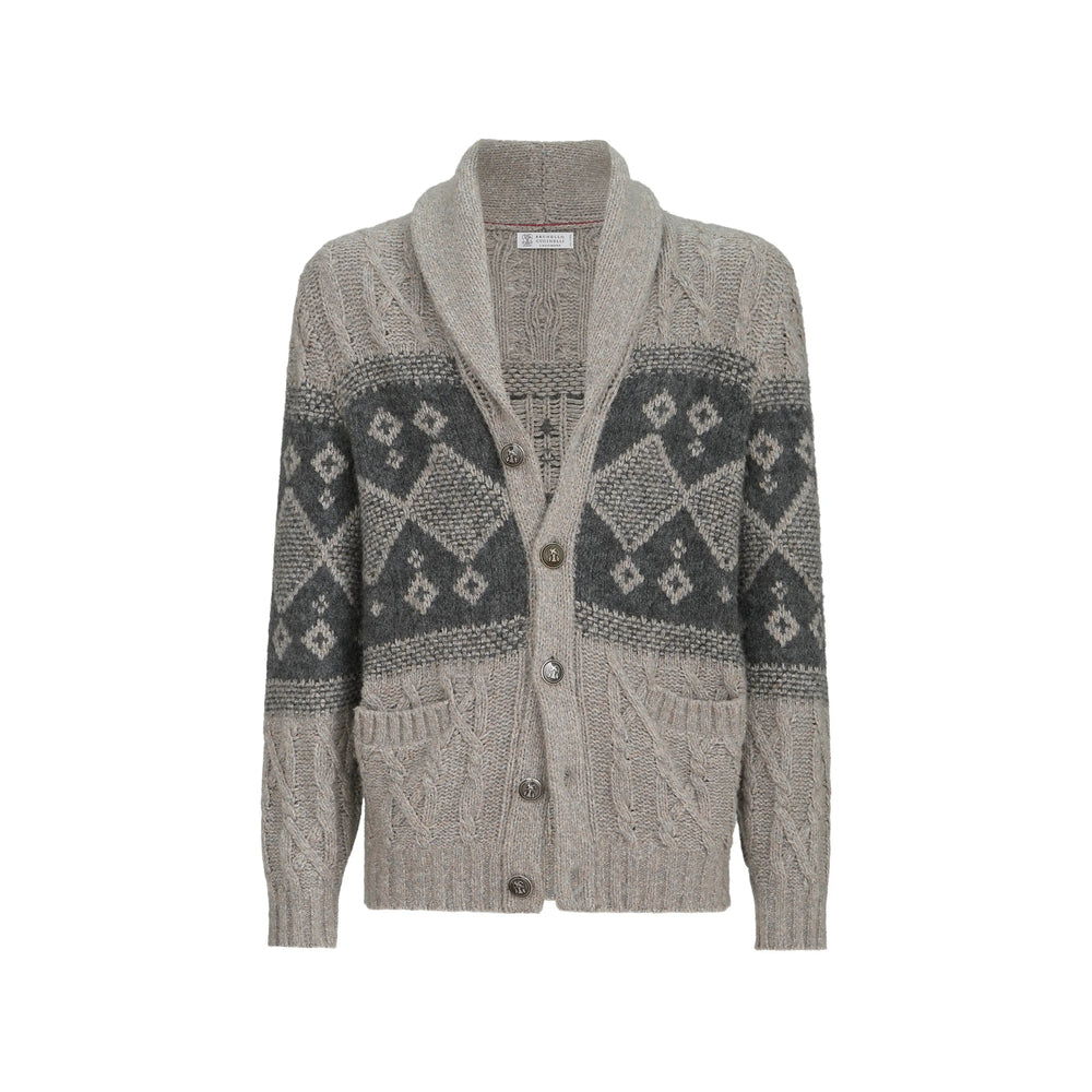 Brunello Cucinelli Grey Sweaters & Knitwear - Cardigans Men BRUNELLO CUCINELLI