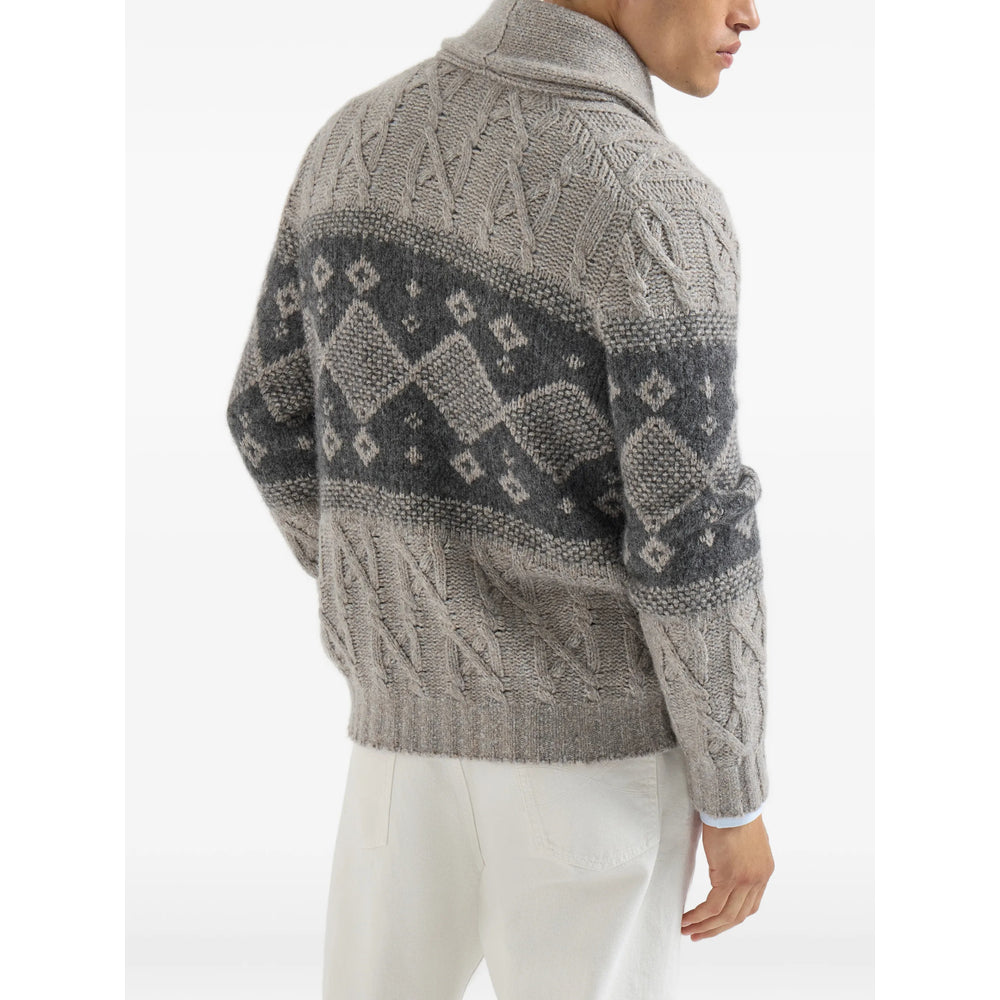 Brunello Cucinelli Grey Sweaters & Knitwear - Cardigans Men BRUNELLO CUCINELLI