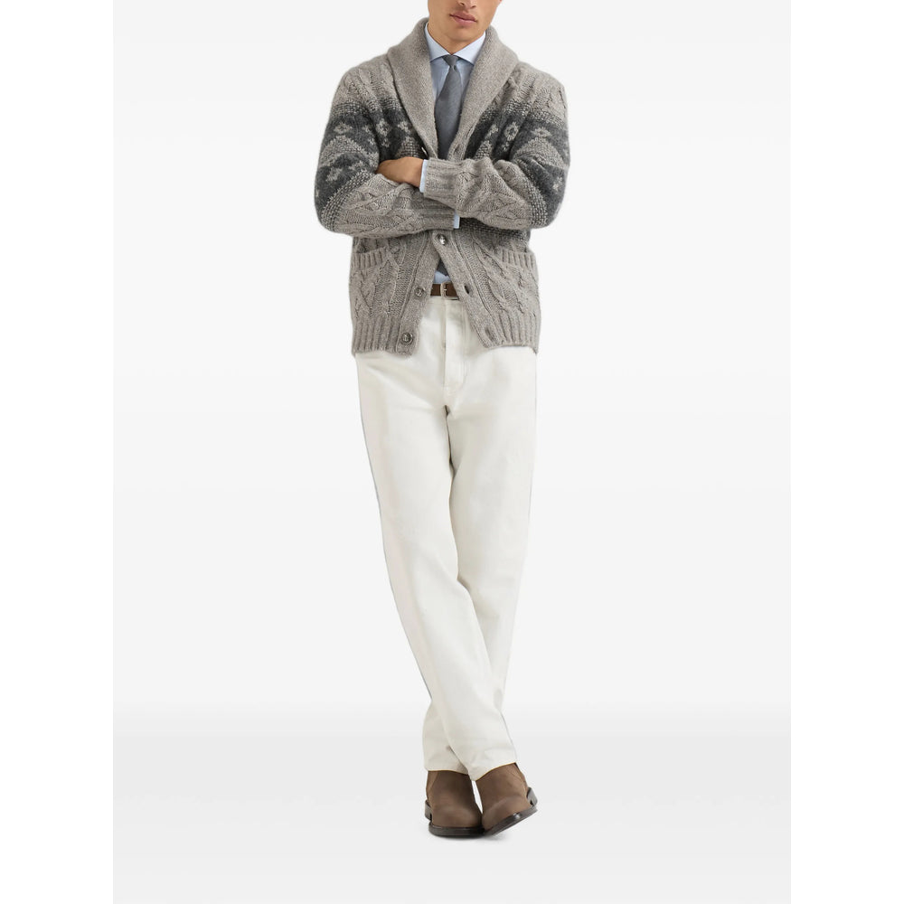 Brunello Cucinelli Grey Sweaters & Knitwear - Cardigans Men BRUNELLO CUCINELLI