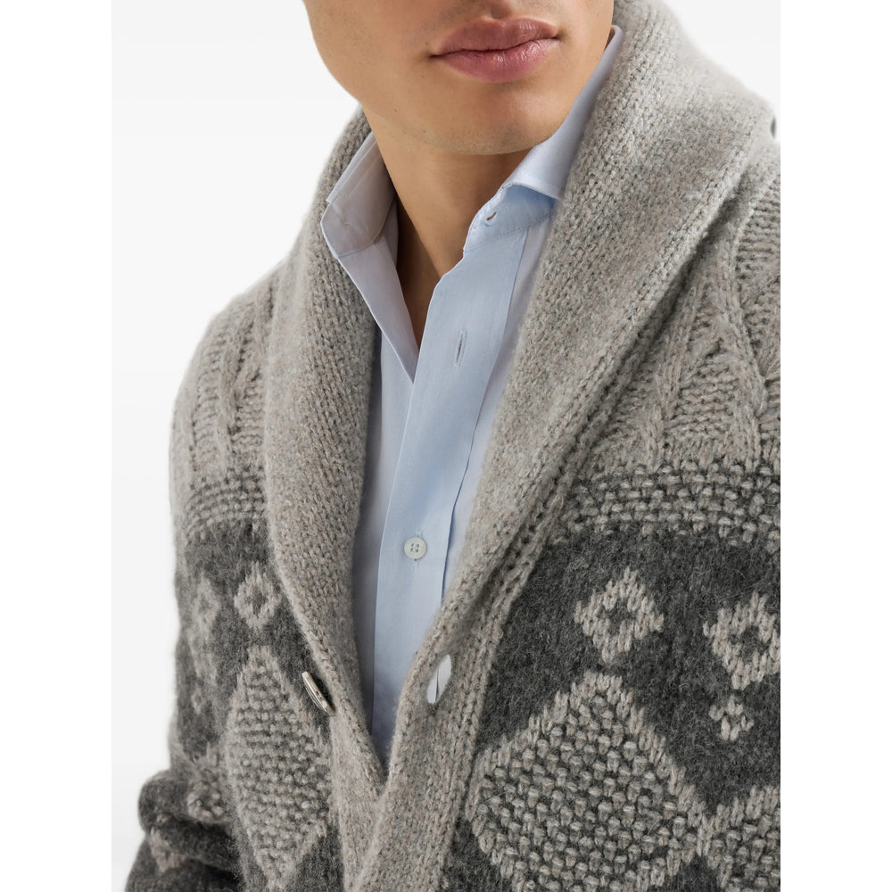 Brunello Cucinelli Grey Sweaters & Knitwear - Cardigans Men BRUNELLO CUCINELLI