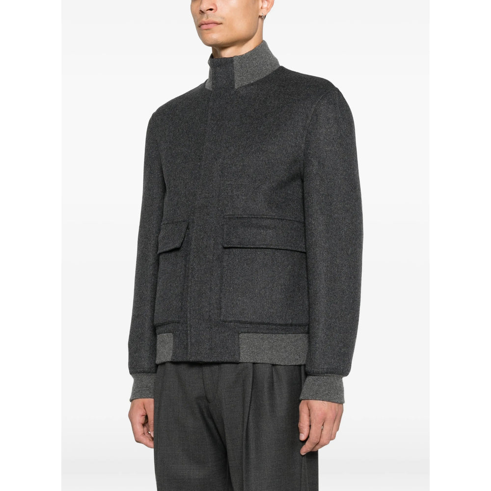 Brunello Cucinelli Grey Jackets - Bomber Jackets Men BRUNELLO CUCINELLI