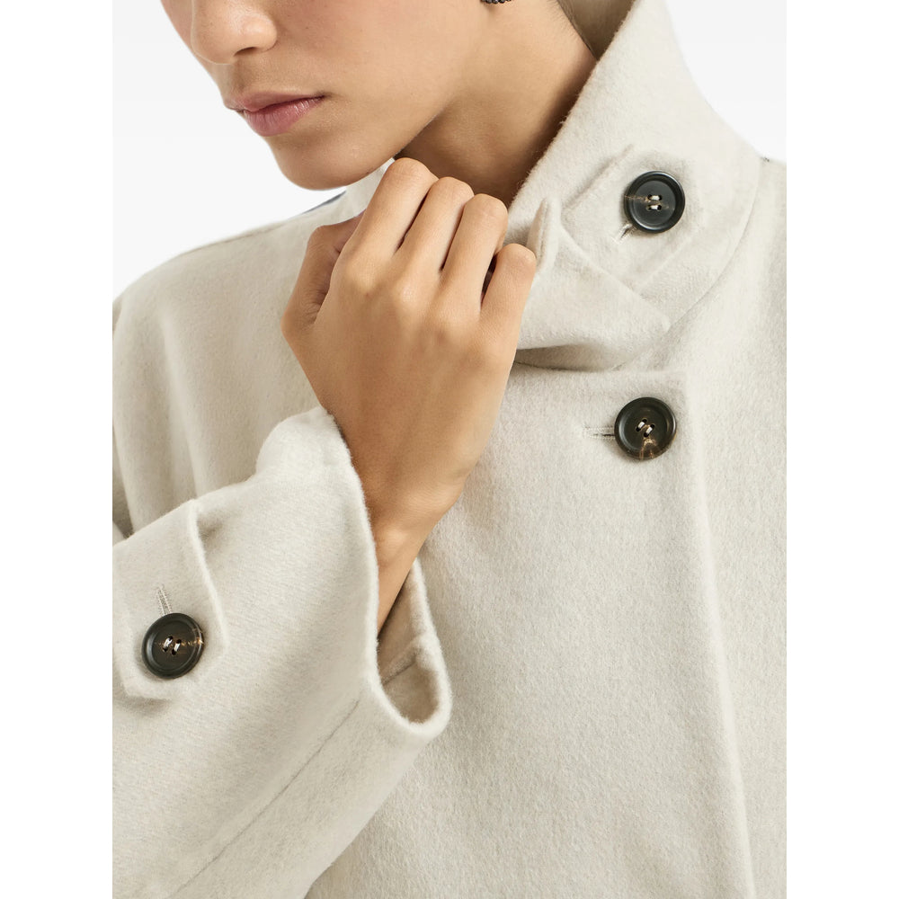 Brunello Cucinelli Neutrals Coats - Single Breasted Coats Women BRUNELLO CUCINELLI