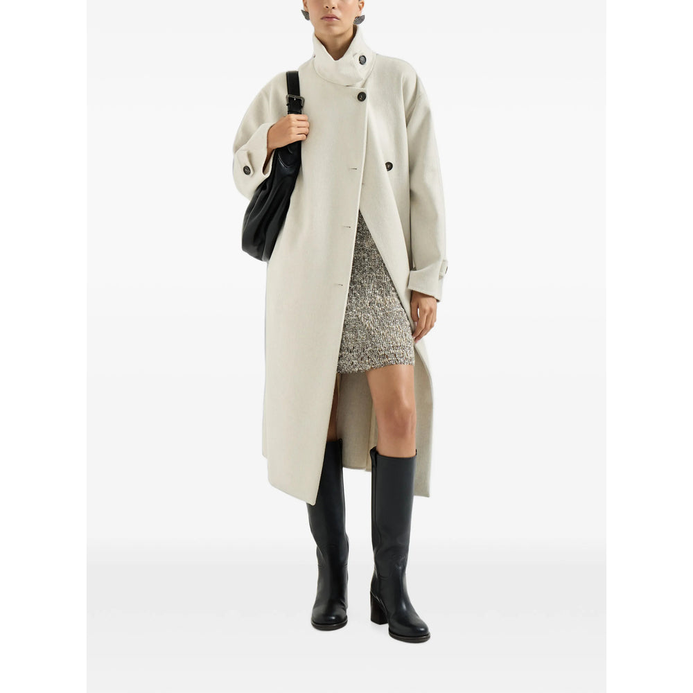 Brunello Cucinelli Neutrals Coats - Single Breasted Coats Women BRUNELLO CUCINELLI