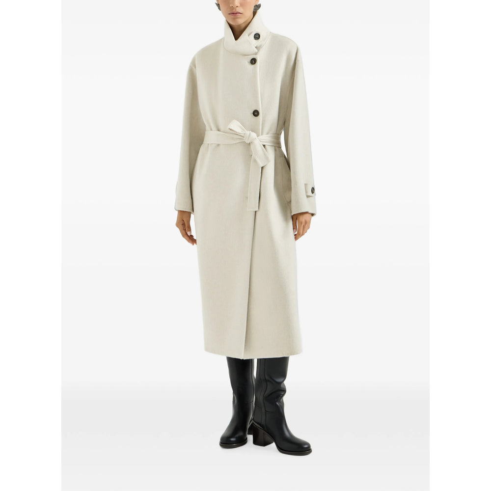 Brunello Cucinelli Neutrals Coats - Single Breasted Coats Women BRUNELLO CUCINELLI