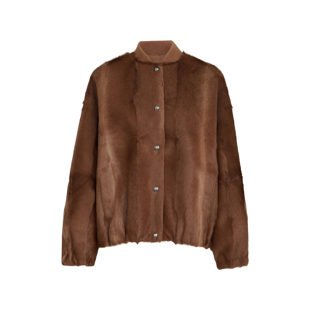 Brunello Cucinelli Brown Jackets - Faux Fur & Shearling Jackets Women BRUNELLO CUCINELLI