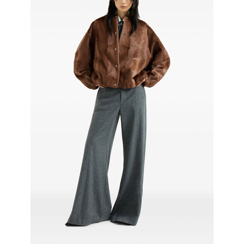 Brunello Cucinelli Brown Jackets - Faux Fur & Shearling Jackets Women BRUNELLO CUCINELLI
