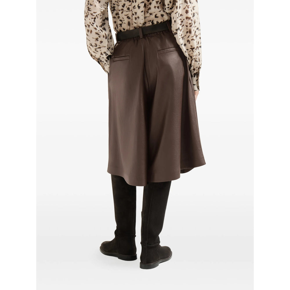 Brunello Cucinelli Brown Shorts - Leather & Faux Leather Shorts Women BRUNELLO CUCINELLI