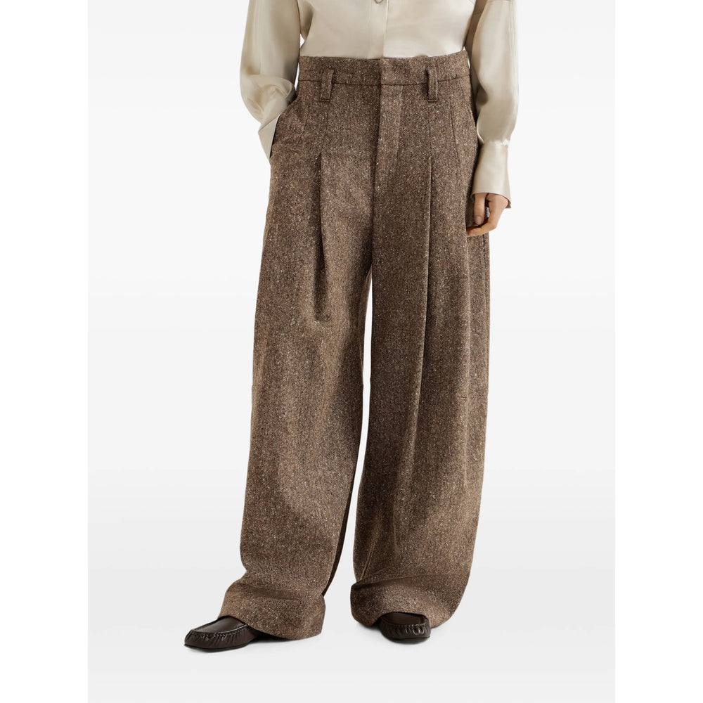 Brunello Cucinelli Brown Trousers - Palazzo Pants Women BRUNELLO CUCINELLI