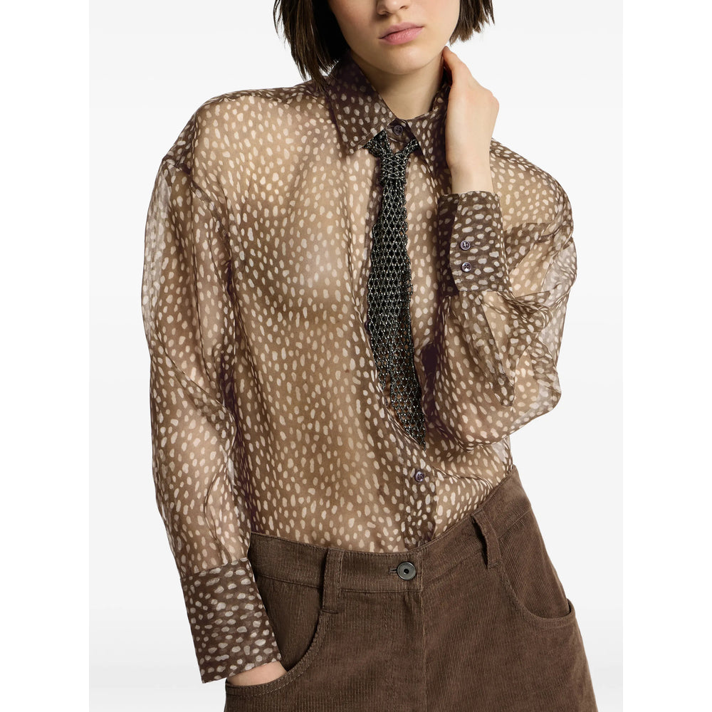 Brunello Cucinelli Brown Tops - Shirts Women BRUNELLO CUCINELLI