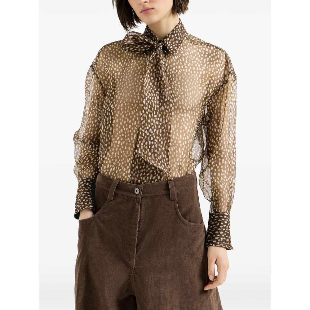 Brunello Cucinelli Brown Tops - Shirts Women BRUNELLO CUCINELLI