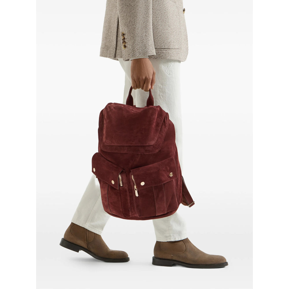 Brunello Cucinelli Brown Backpacks Men BRUNELLO CUCINELLI