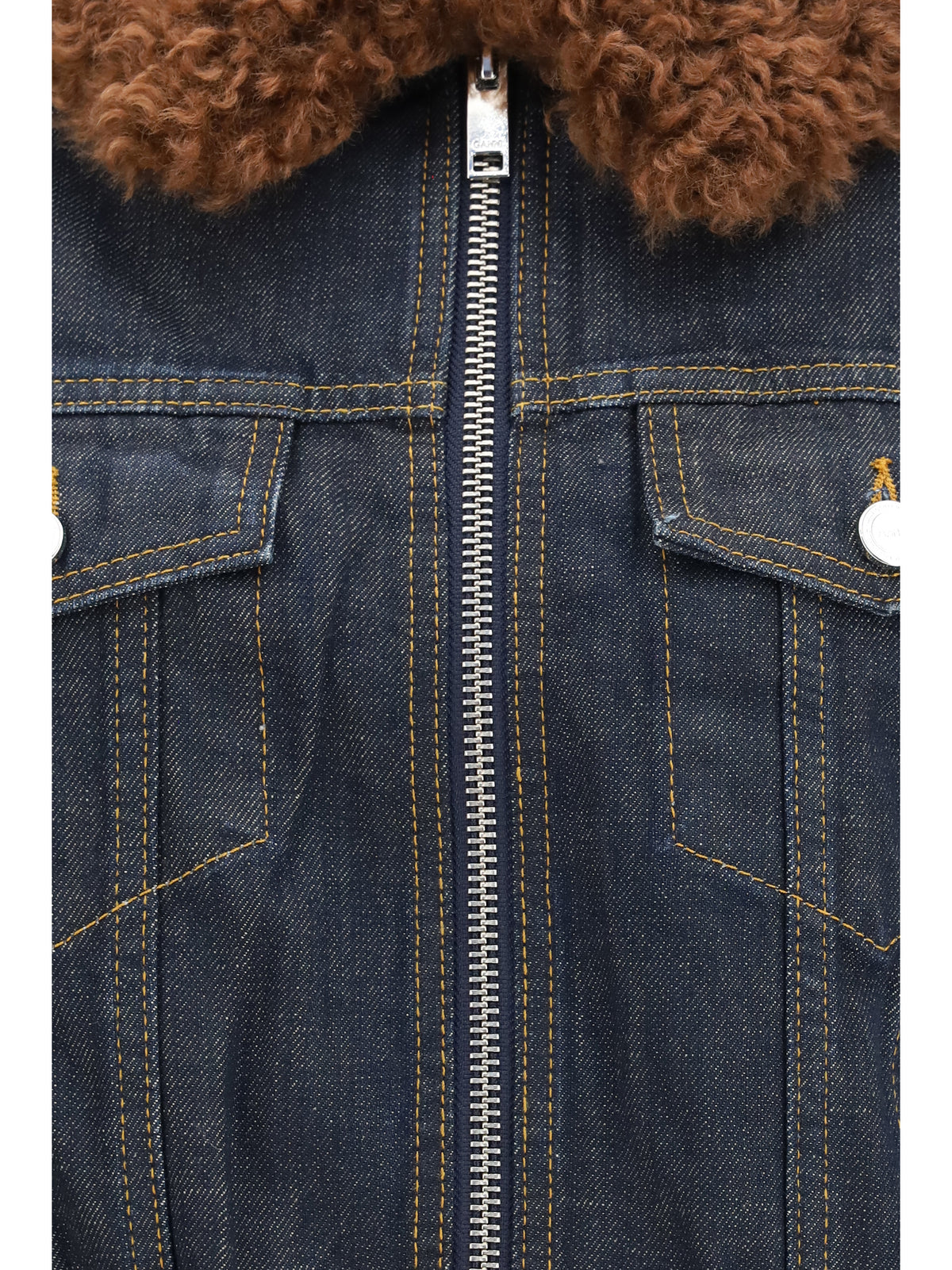 Ganni Women Denim Bomber Jacket GANNI