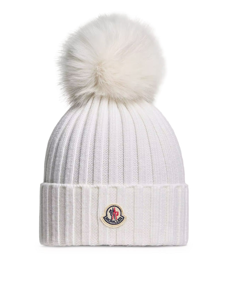 Moncler Women Wool Hat With Pom Pom MONCLER