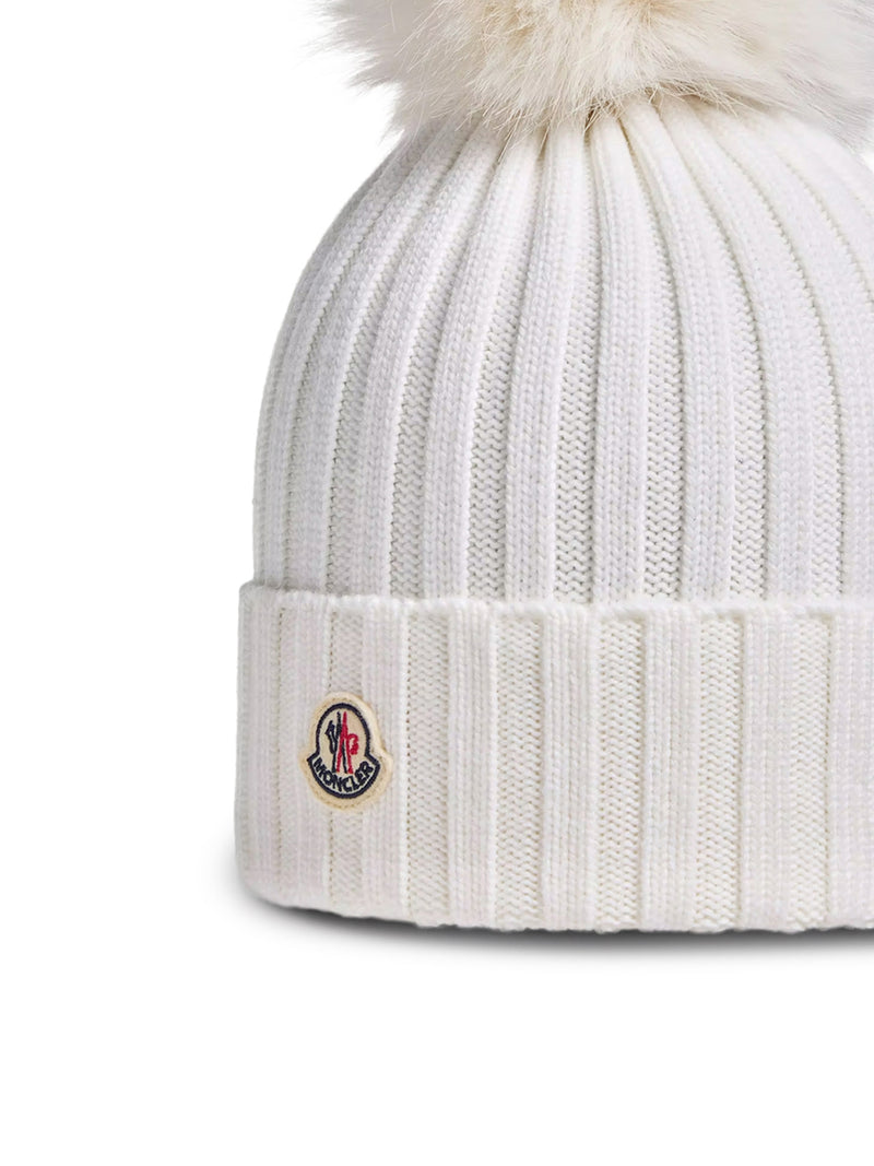 Moncler Women Wool Hat With Pom Pom MONCLER