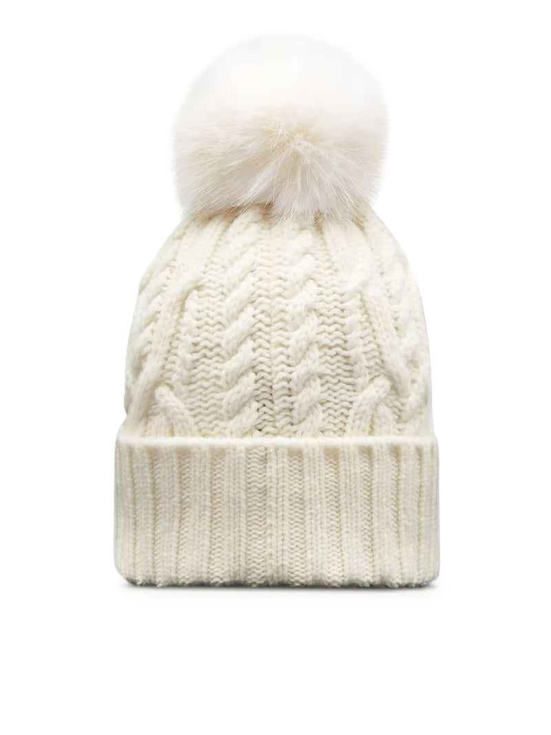 Moncler Women Wool And Cashmere Blend Hat With Pom Pom MONCLER